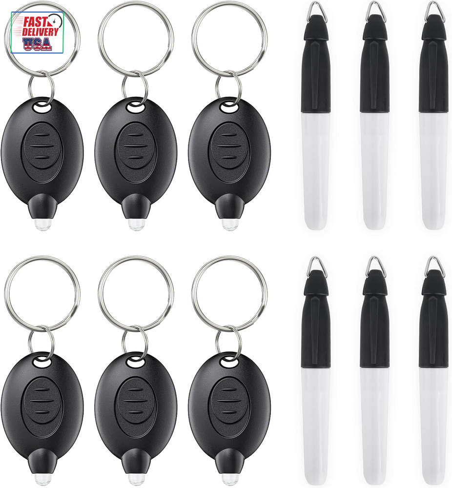 Mini Keychain Flashlight & Permanent Marker Nurse Badge Light Combo Set of 12