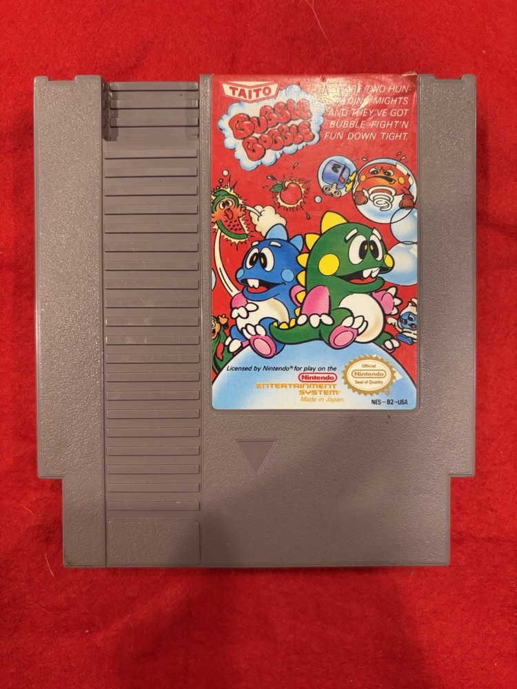 Taito Bubble Bobble Cartridge for Nintendo NES 1988, Tested