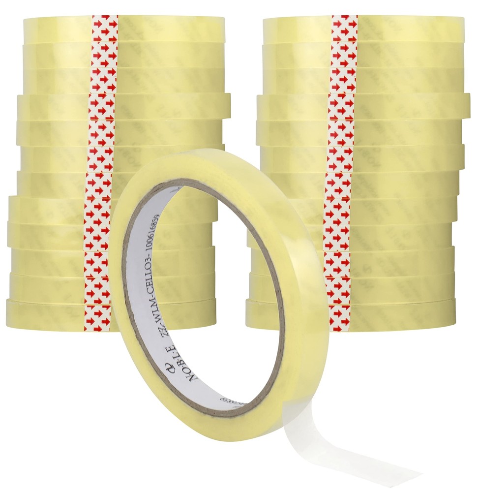 Noble Pack 24 Rolls Packaging Tape - 0.5 inch x 164 feet - Total 3936 feet Tr...