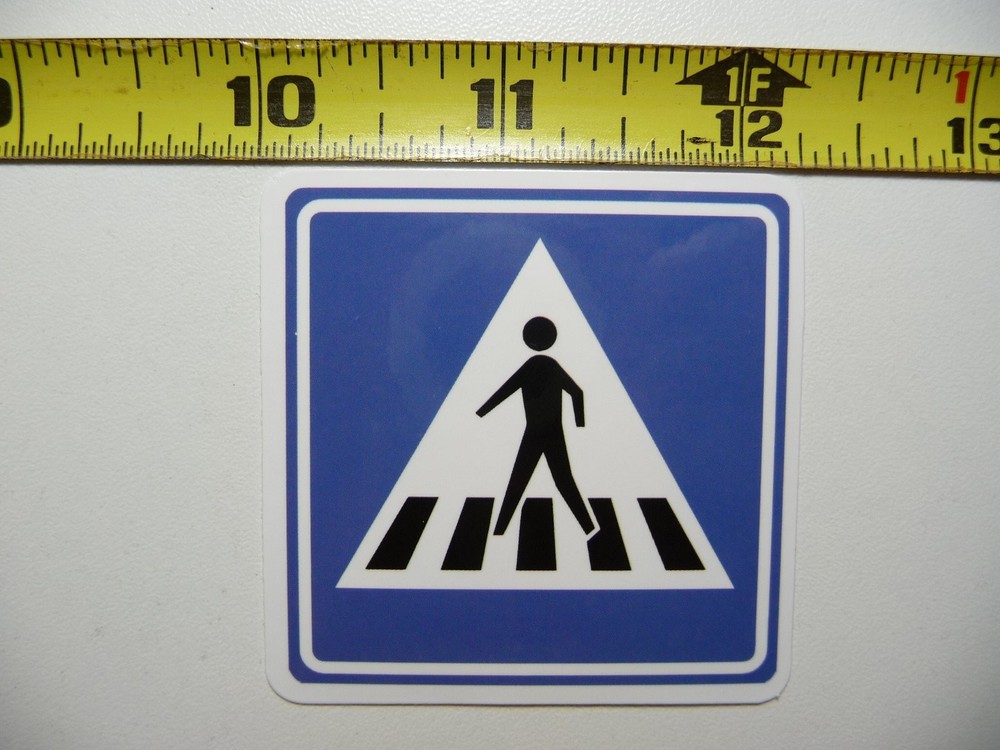 Funny Sidewalk Man Crossing Decal for Scrapbooking & Novelty Use