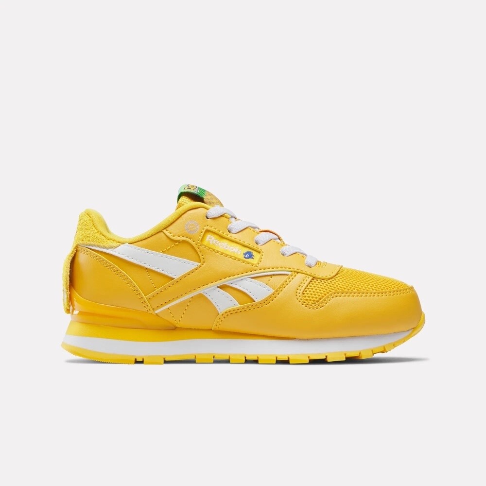 Preschool Reebok X Sonic Classic Leather Step 'N' Flash Shoes Tails Yellow White