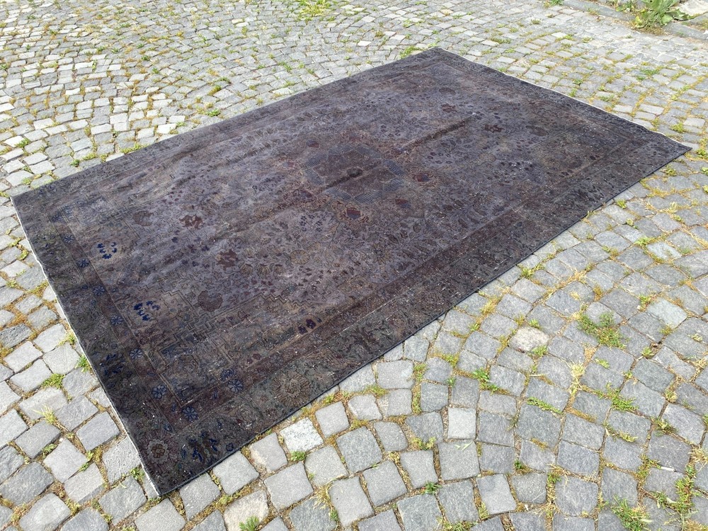 OVERDYED LARGE RUG, HANDMADE WOOL RUG, BOHEMIAN RUG, CARPET | 6,0 x 9,1 ft
