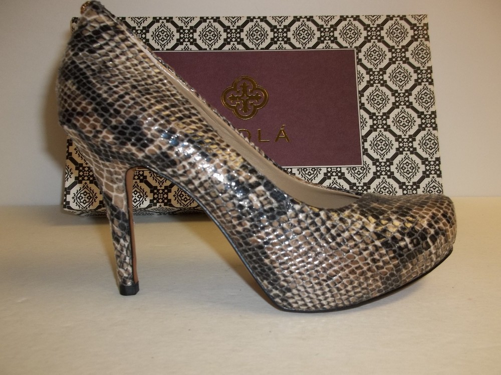 Isola Cagney Snake Print Leather Platform Pumps Size 6.5M Women's Shoes