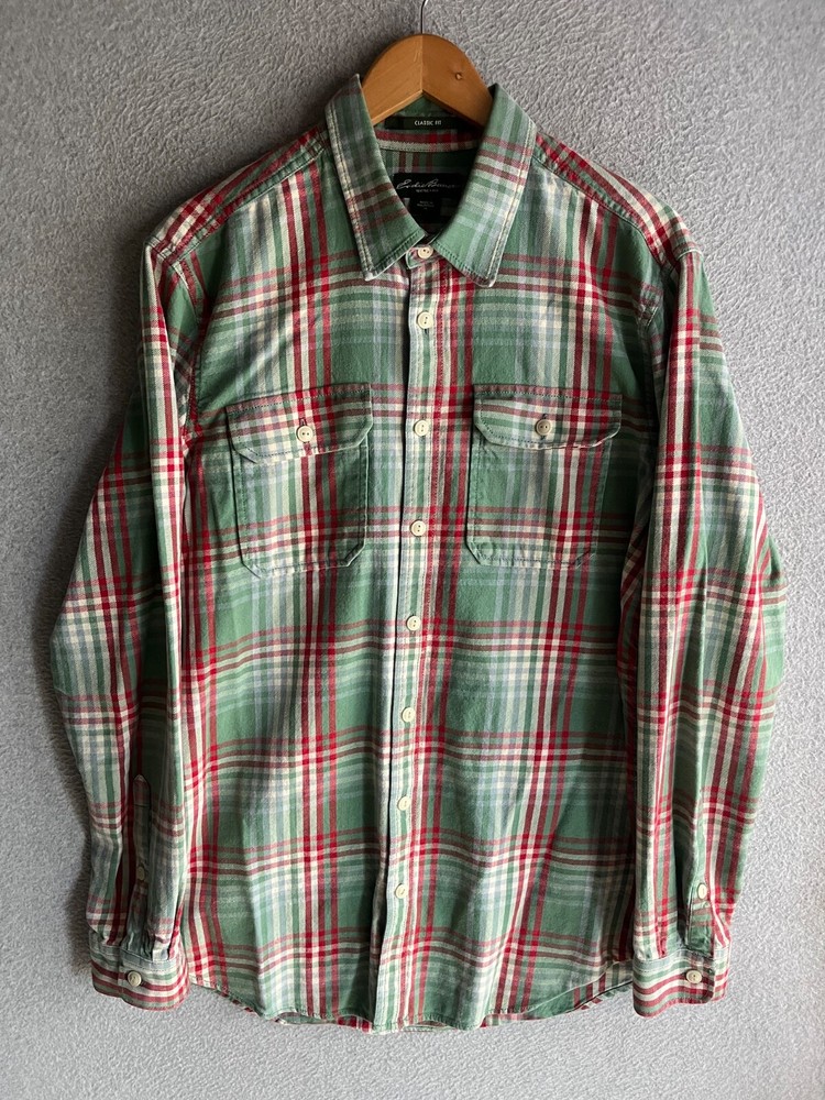 EDDIE BAUER Men's TL Classic Fit Plaid Flannel Shirt for Hiking & Camping