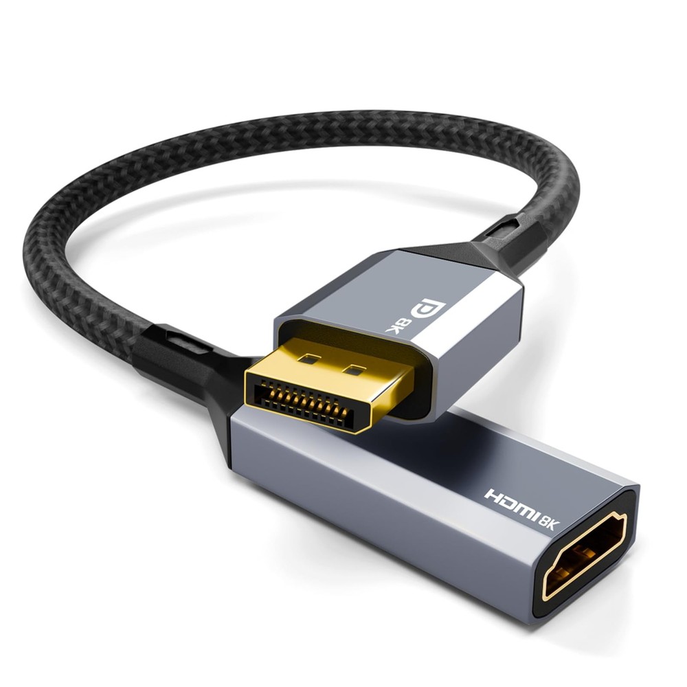 8K DisplayPort 1.4 to HDMI 2.1 Adapter 4K 120Hz 8K 60Hz Bidirectional DP HDMI Converter