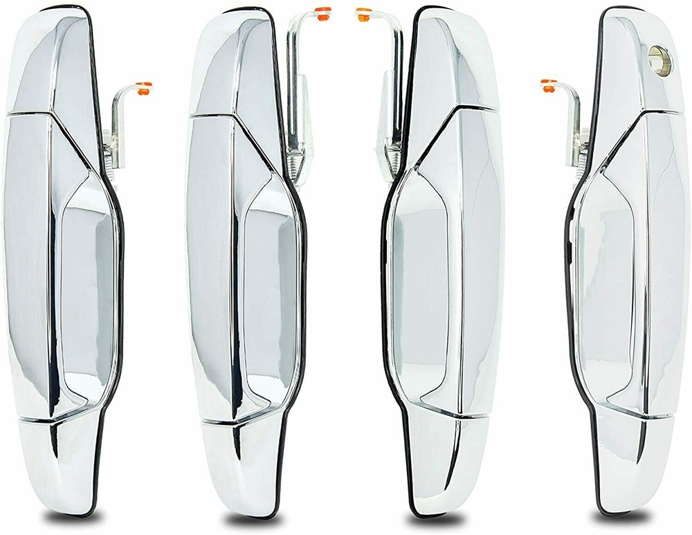 4 Chrome Exterior Door Handles for 2007-2013 Chevy Pickup Truck Set