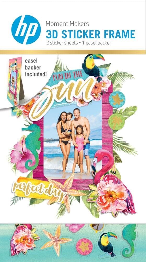 2 Sheets Tropical Vacation 3D Photo Sticker Frame DIY Craft Planner Scrapbook