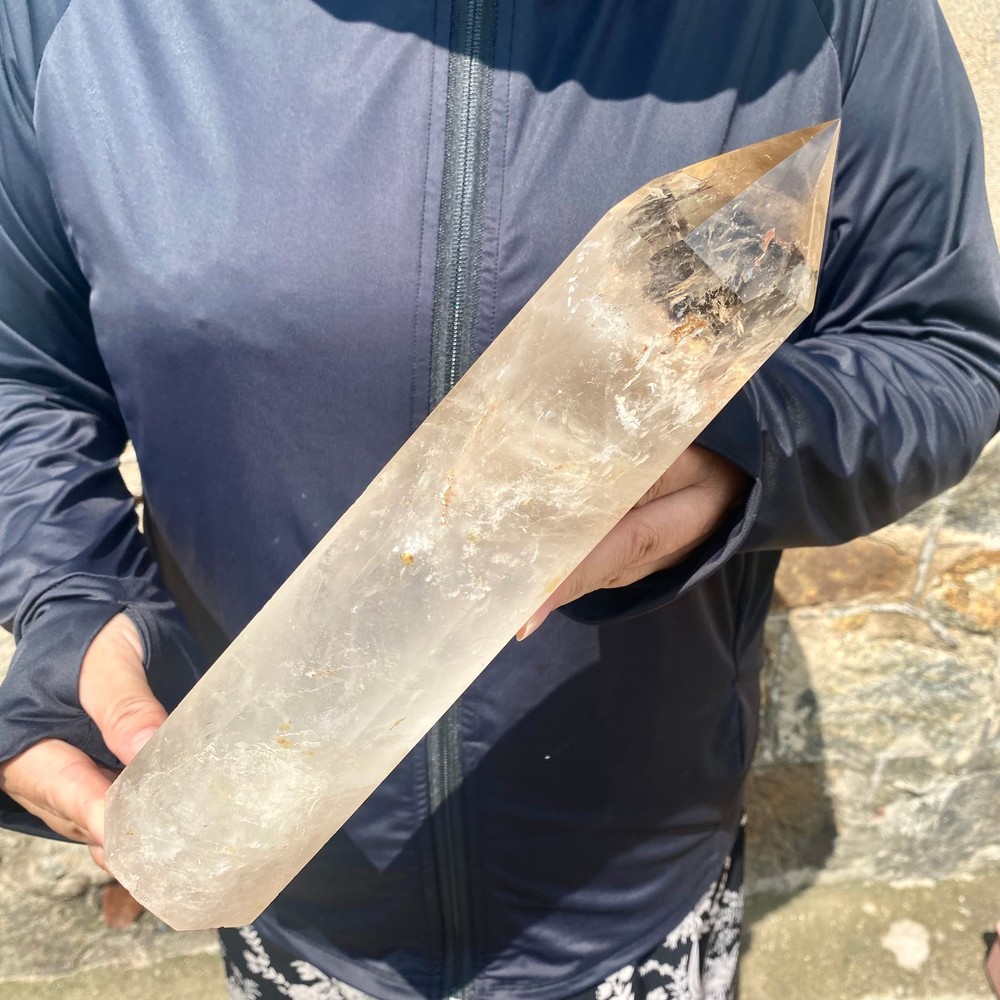 3.3LB Natural clear quartz obelisk Crystal Energy Tower Point Energy -