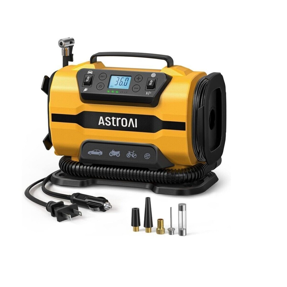 Dual Motors Pump Tire AstroAI Portable 150PSI Compressor Inflator with Metal Air