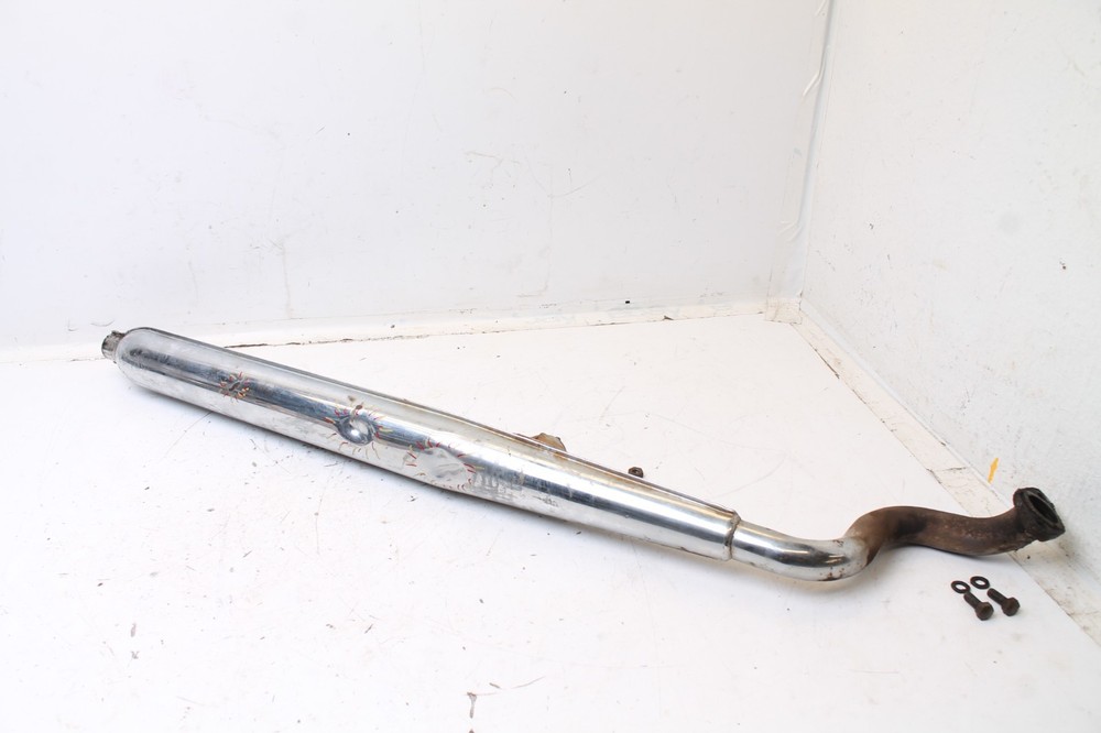 1972 Yamaha U7E V70 75 Scooter Exhaust Pipe Muffler 298-14710-01-00 full of oil