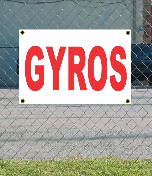 2x3 Red & White GYROS Banner Sign New Discount Size and Price with Free Shipping Included
