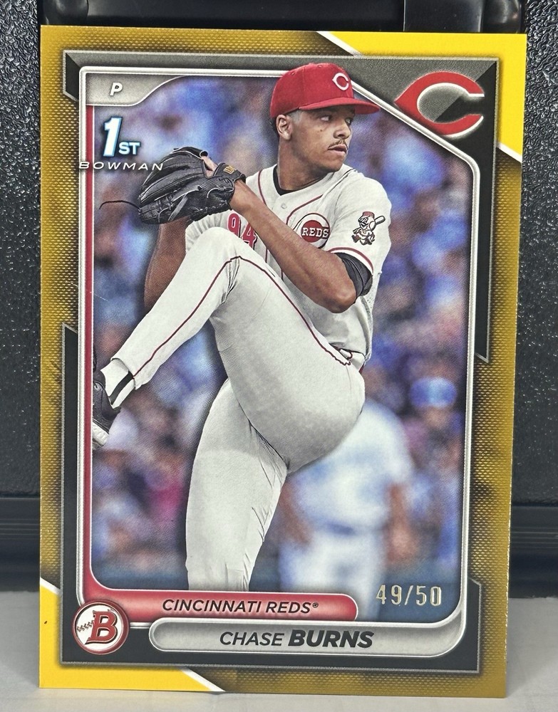 🔥Chase Burns Gold /50🔥2024 Bowman Draft 1st # BD-55 Gold (RC) Record Breaking