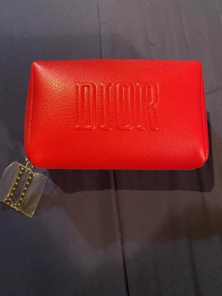Christian Dior Beautiful Red Cosmetic Bag Clutch Brand New