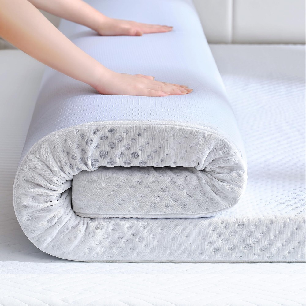 3 Inch Gel Memory Foam Mattress Topper Twin Size, Ventilated Mattress Pad for...