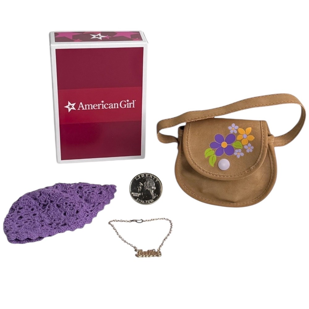 American Girl Doll Julie Accessories Coin Purse Necklace Hat Box 1st Edition Set