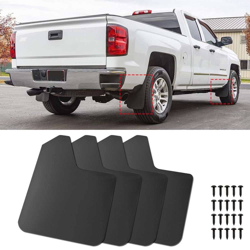 For GMC Sierra Pickup Front Rear Mud Flaps Splash Guard Wide Mudguard 4PCS