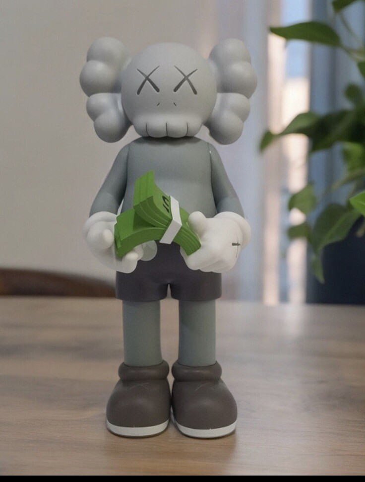 Homemade Inspired by KAWS Money Counting Statue - Modern Art Decor 11in