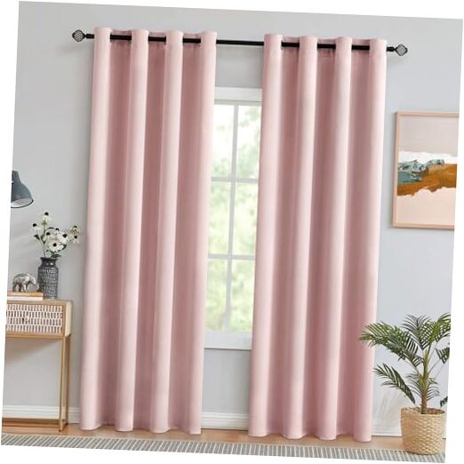 Light Pink Room Darkening Curtains Thermal 52