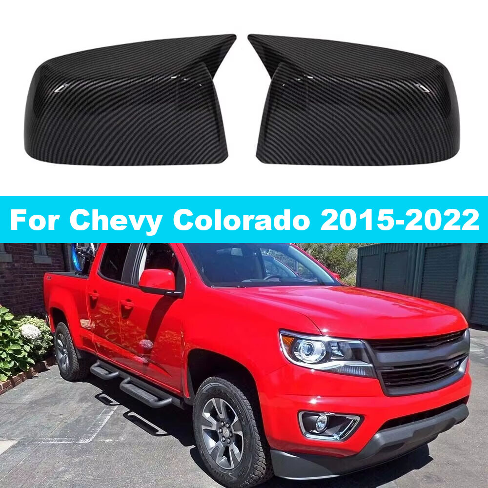 For Chevy Colorado 2015-2022 2x Rearview Side Mirror Cover Wing Cap Trim Add on