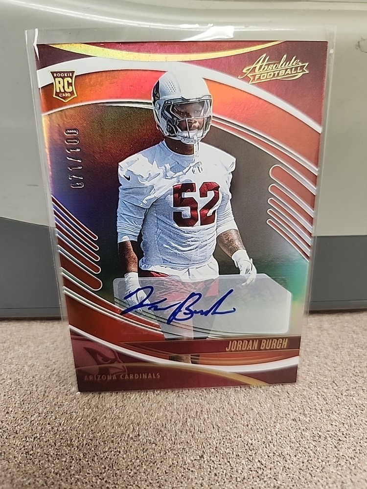 2025 Panini Absolute - Rookies Jordan Burch #143 Spectrum Red Signatures /100 (AU, RC)