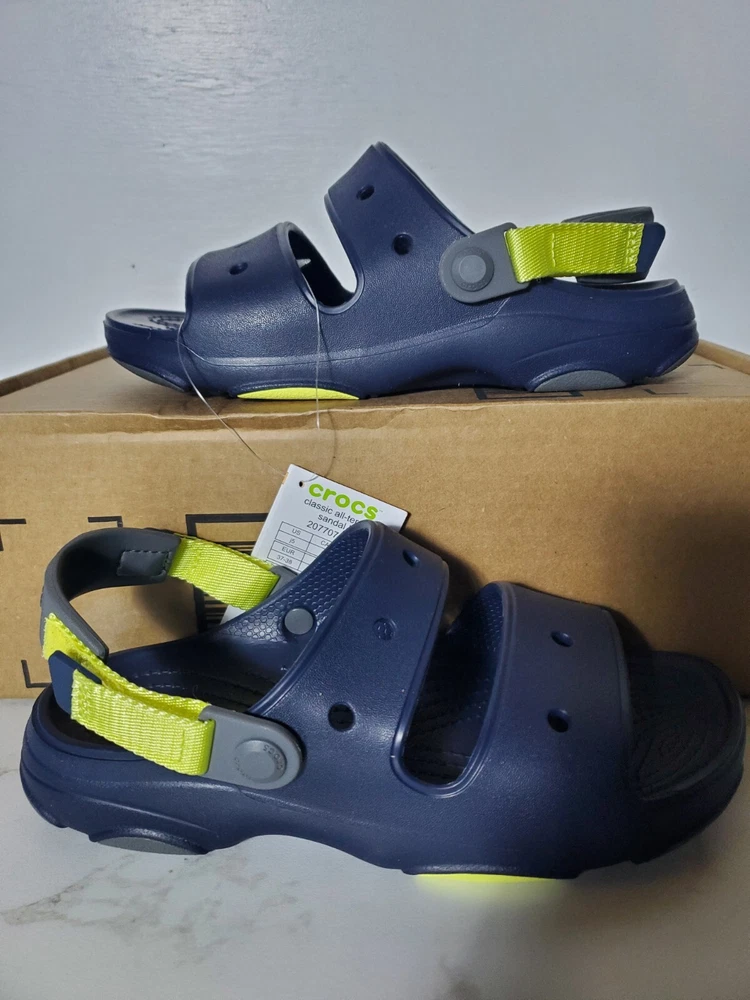 Crocs Kids Classic All-Terrain Sandal Unisex Size 5J Navy Blue 207707-410