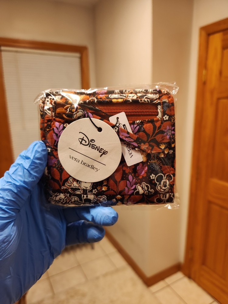 Vera Bradley Disney Mickey & Minnie Vine Floral Essential Small Wallet NWT