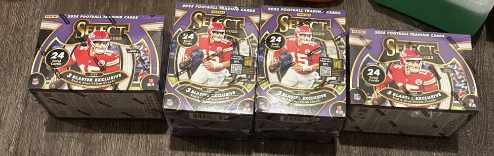 4 Blaster Boxes of 2025 Panini Select NFL Football Trading Cards Factory Sealed