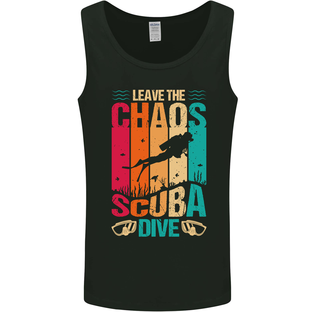 Leave the Chaos Go Scuba Diving Diver Dive Mens Vest Tank Top