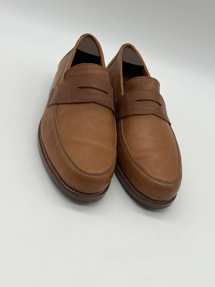 Adelante Shoe Co. Men's 11D Tan Brown Leather Penny Loafers Dress Shoes.