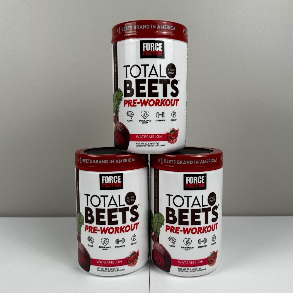 3Pk Force Factor Total Beets Pre-Workout Powder - Watermelon