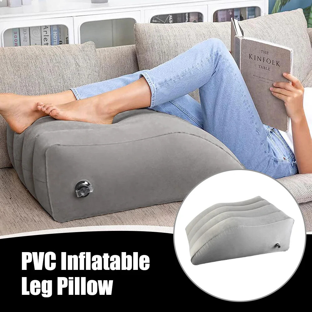 Inflatable PVC Wedge Pillow for Elevated Leg and Foot Support While Sleeping