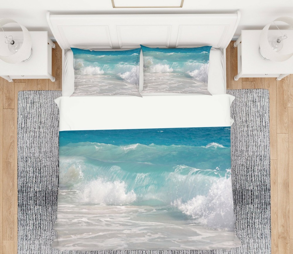 3D Blue Waves ZHUA651 Bed Pillowcases Quilt Duvet Cover Set Queen King Amy
