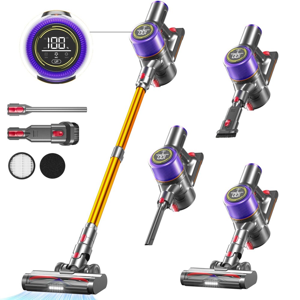 Cordless Vacuum Cleaner, 45Kpa 550W Powerful Vacuum Cleaners for Home , 60 Mi...