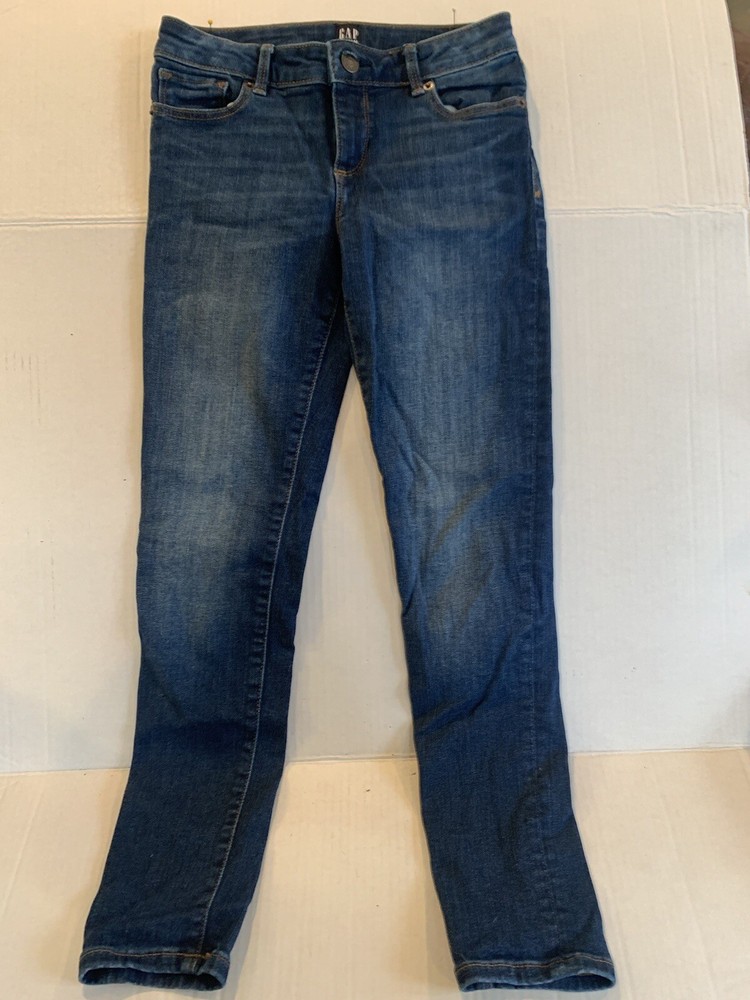 Gap Denim Girls Stretch Super Skinny Blue Jeans Size 10R Adjustable Waist