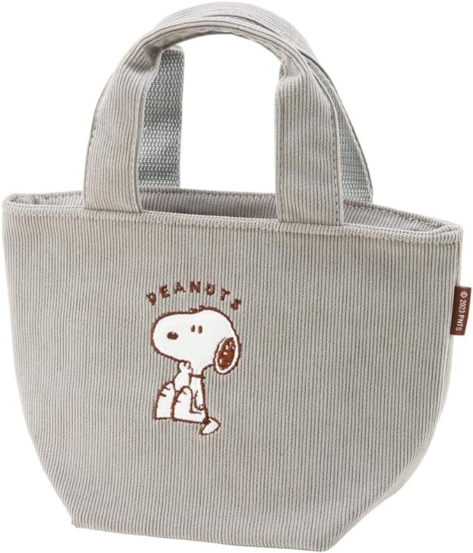 Skater Snoopy Insulated Corduroy Thermal Lunch Bag KCOB1-A Japan New