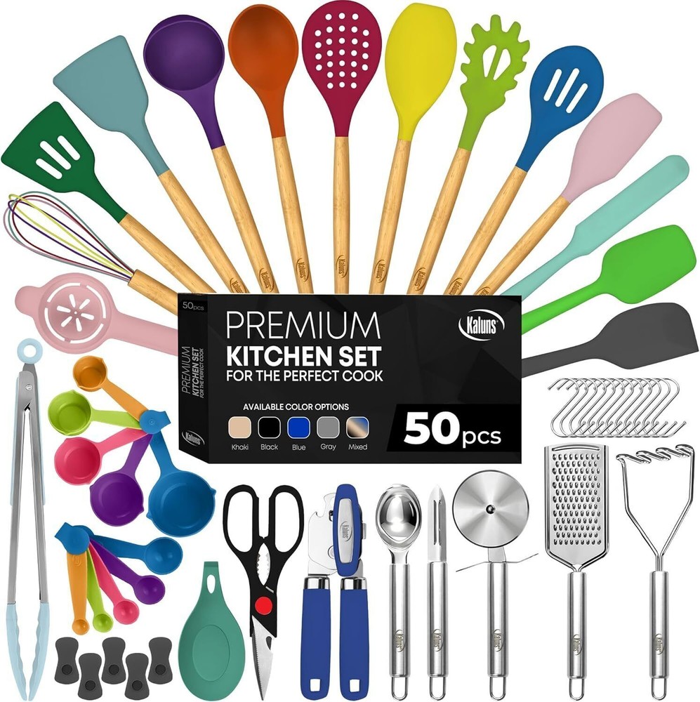50-Piece Silicone Kitchen Utensil Set - Perfect Christmas Gift Idea