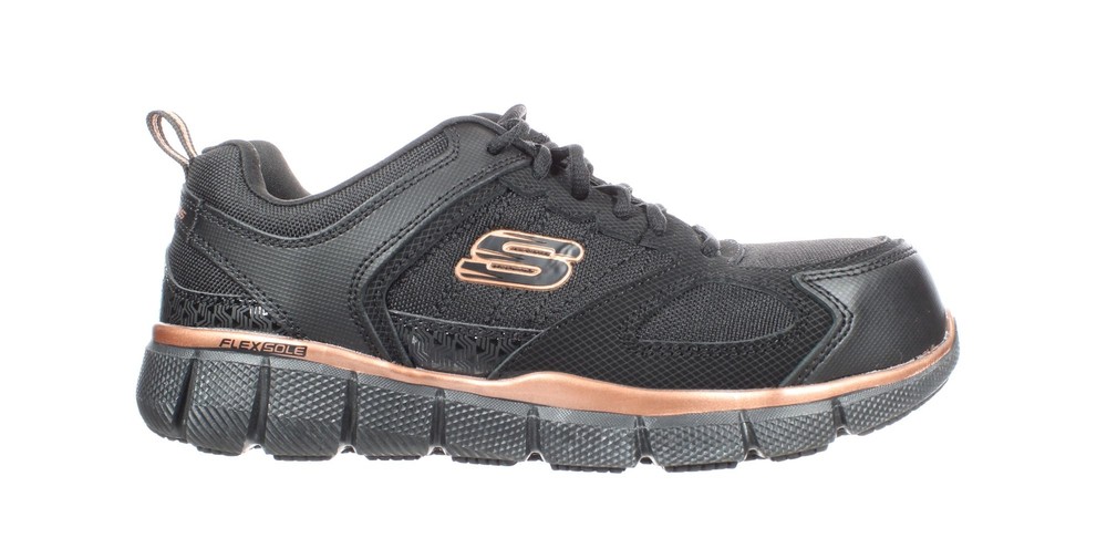 Skechers Womens Telfin-Kanpur Black Safety Shoes Size 8 (4565314)