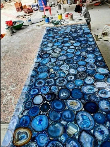 Blue Geode Agate Countertop Slab – Black Friday Dining Sale  