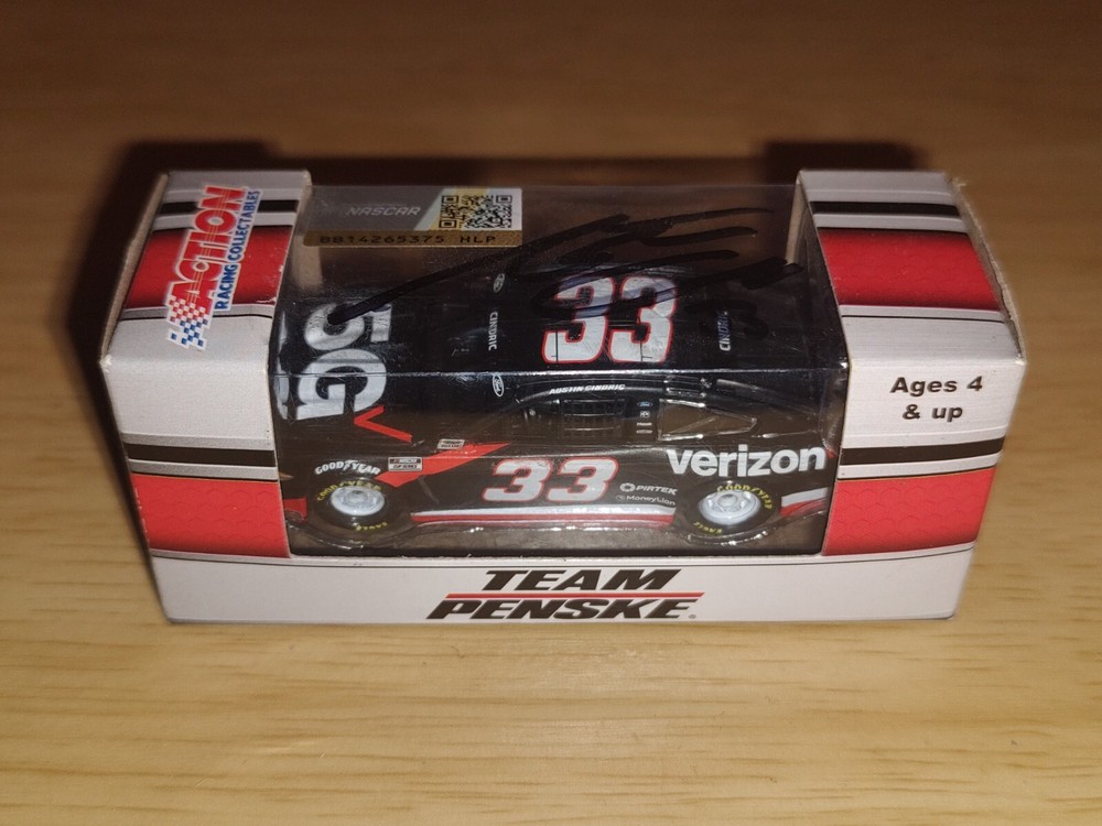 2021 Austin Cindric Verizon 5G 1:64 Diecast Autographed 33