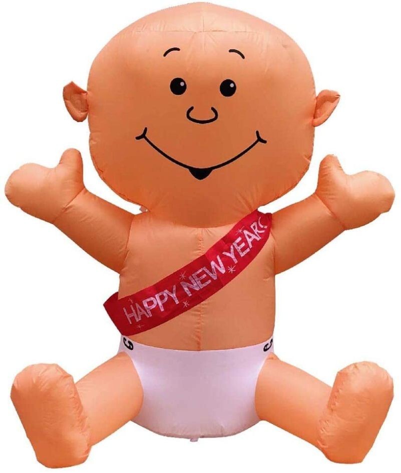 Happy New Year 4ft Inflatable Baby Birthday Lighted Display Free Shipping-image