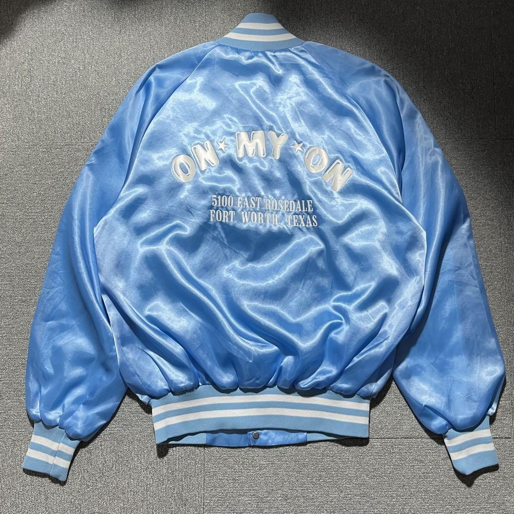 USA Made Vintage 80s Satin Nylon Saxophone Stadium Jacket Unisex L/XXL NOS