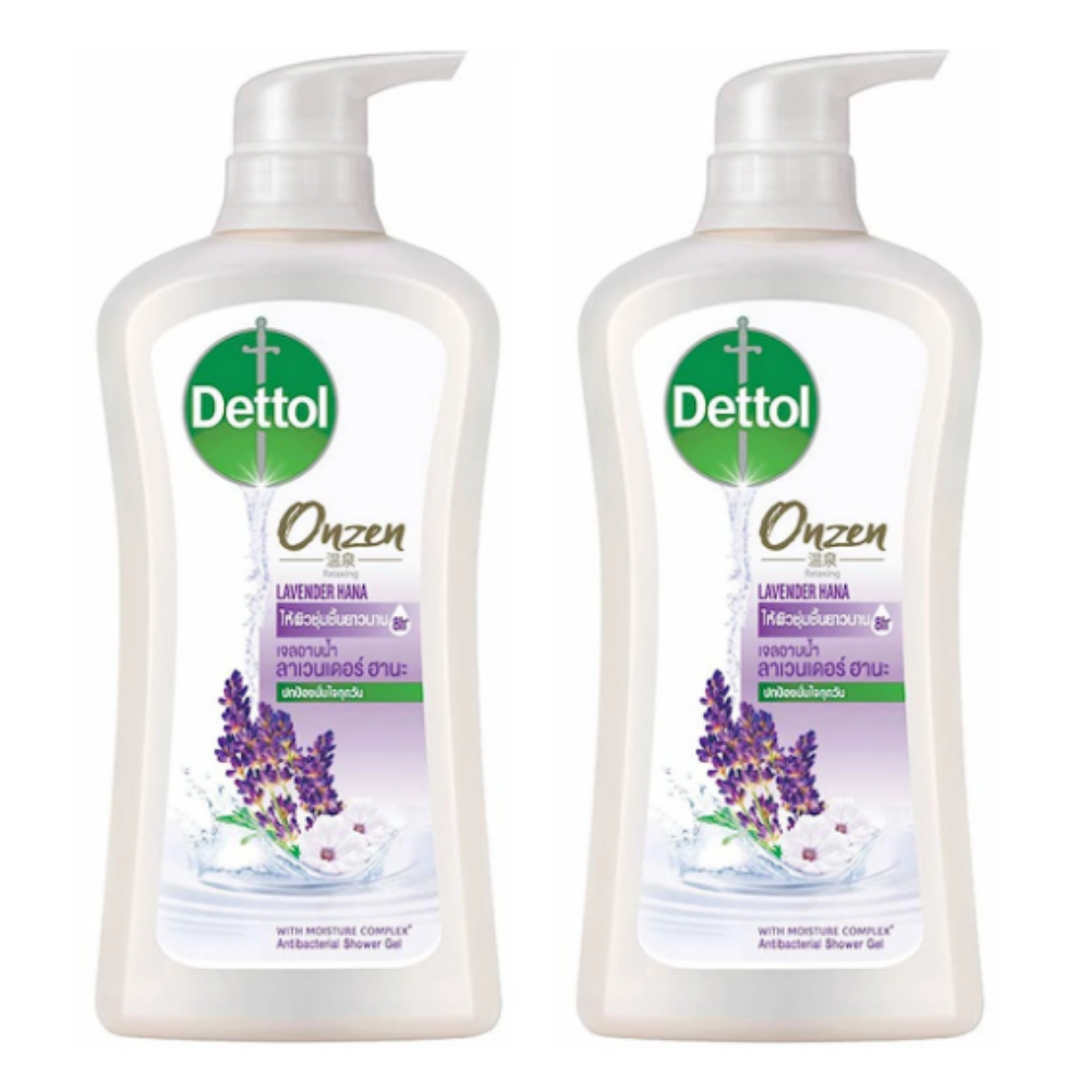Dettol Onsen Lavender Hana Shower Gel, 450ml Twin Pack, Scent Clean Formula