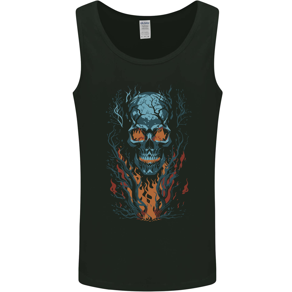 Fire From Hell Skull Mens Vest Tank Top