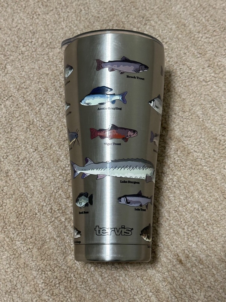 Tervis Fish Identifier  30 Oz. Stainless Steel Drink Tumbler w/slider lid.