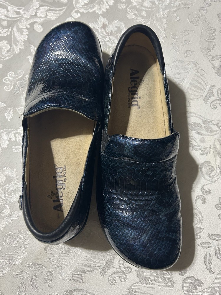 Alegria Size 10/10.5 EU 41 Keli Crackle and Pop Blue Mary Jane Clogs KEL-244