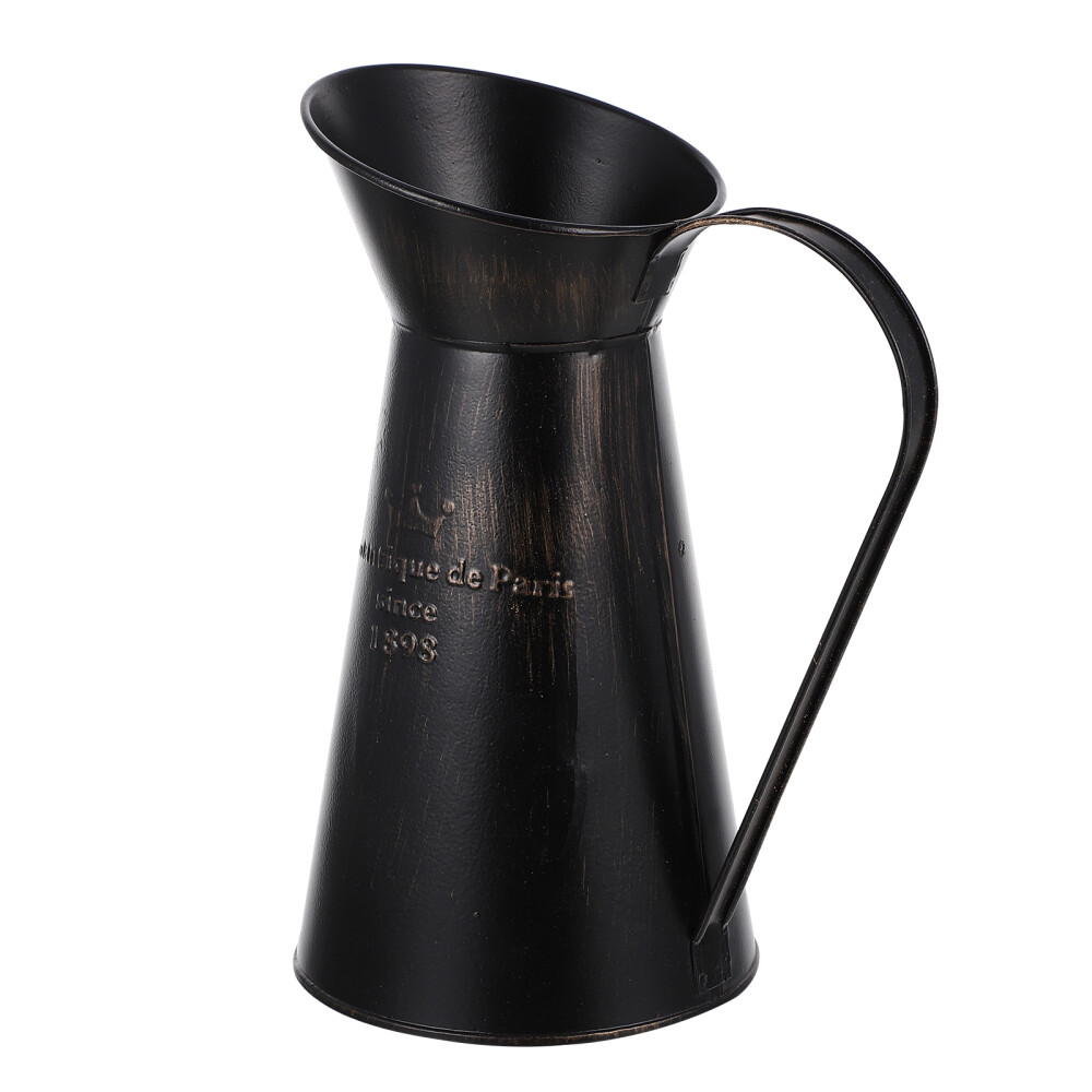 Black Farmhouse Vase Tin Bucket Flower Pot Anniversary Decoration