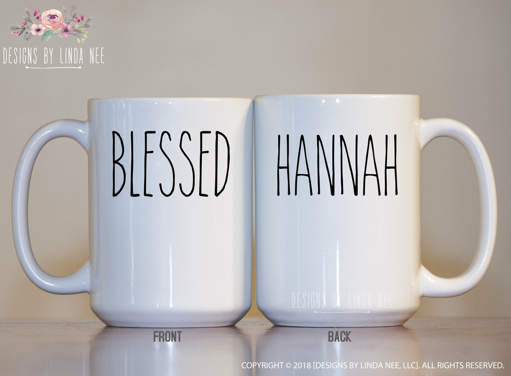 Blessed Personalized Mug Farmhouse Coffee Bar Modern Farmhouse Coffee Mug