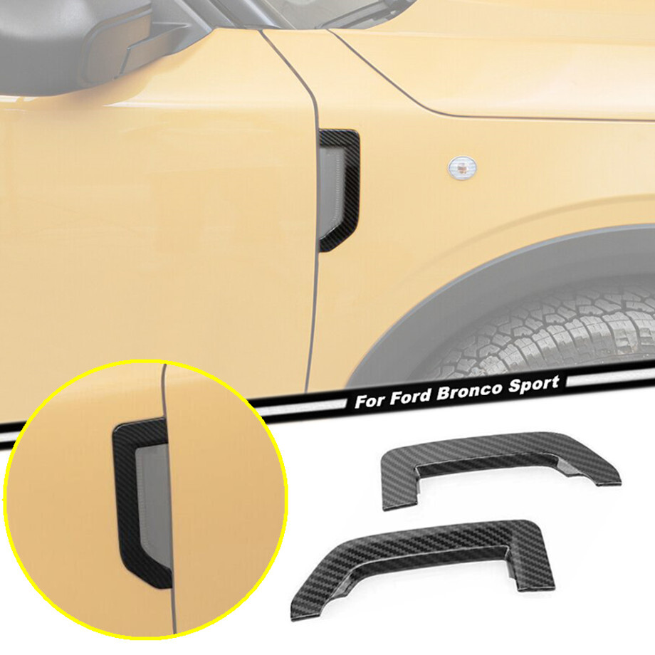 For 2021-2024 Ford Bronco Sport Carbon Side Door Body Air Vent Fender Cover Trim