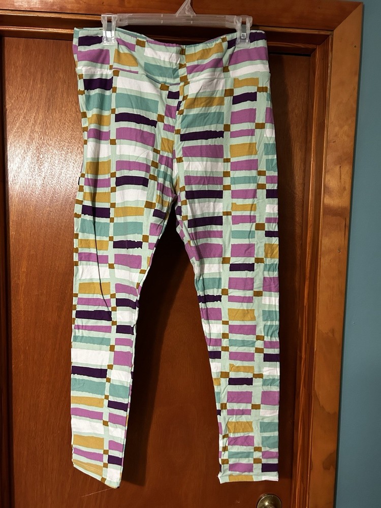 LuLaRoe TC Tall and Curvy Colorful Geometric Print Women's Leggings