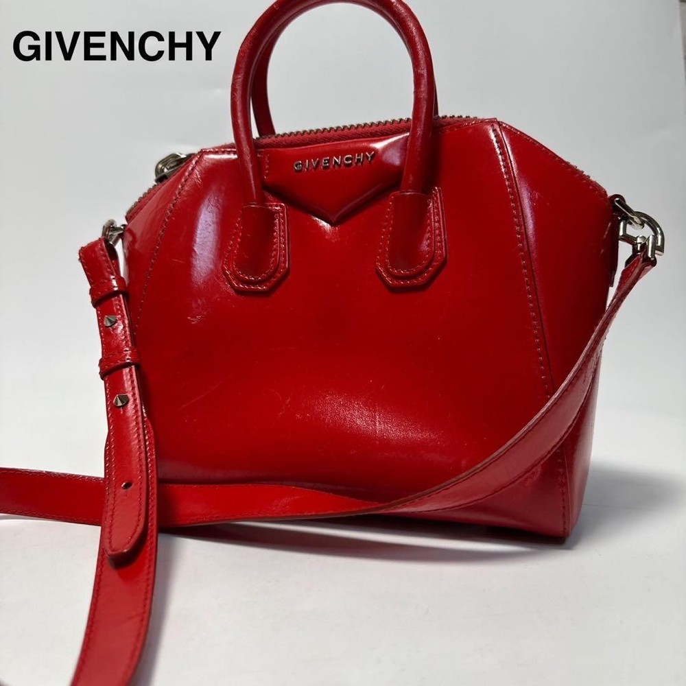 Givenchy Antigona Mini Red Leather Crossbody Tote Handbag